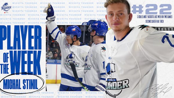Stinil Selected As Inglasco ECHL Player Of The Week