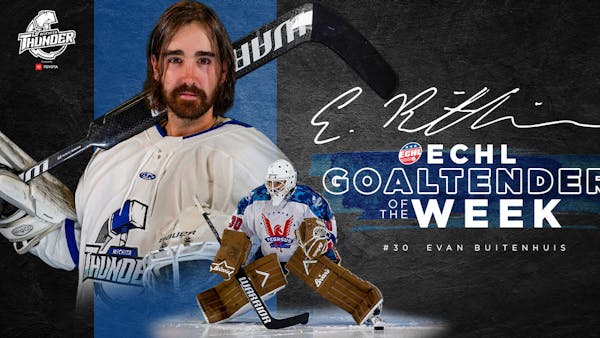 Buitenhuis Named ECHL Goaltender of the Week