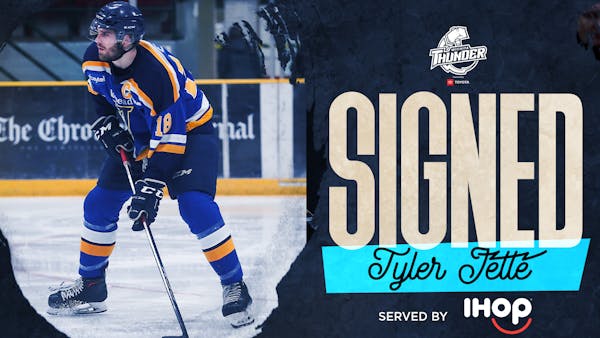 Thunder Signs Lakehead Defenseman Tyler Jette