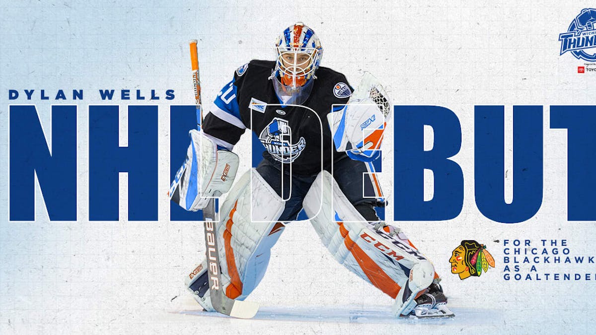 Former Thunder Netminder Wells Makes NHL Debut With Chicago